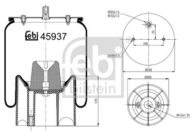 Bellow, air suspension FEBI BILSTEIN 45937
