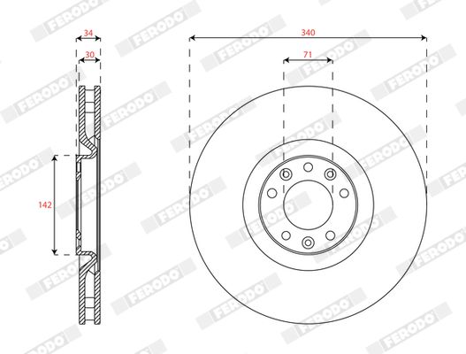 FERODO DDF2211C-1 Brake Disc