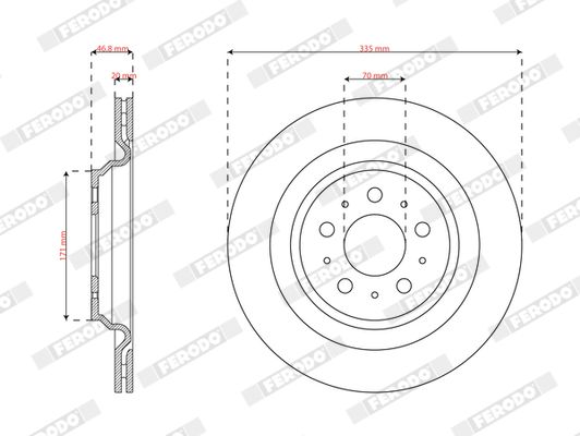 FERODO DDF3016C-1 Brake Disc