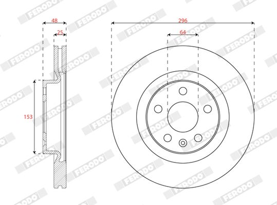 FERODO DDF3036C Brake Disc