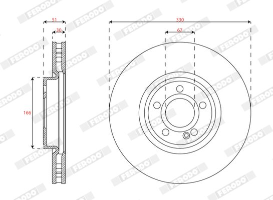 FERODO DDF3109C-1 Brake Disc