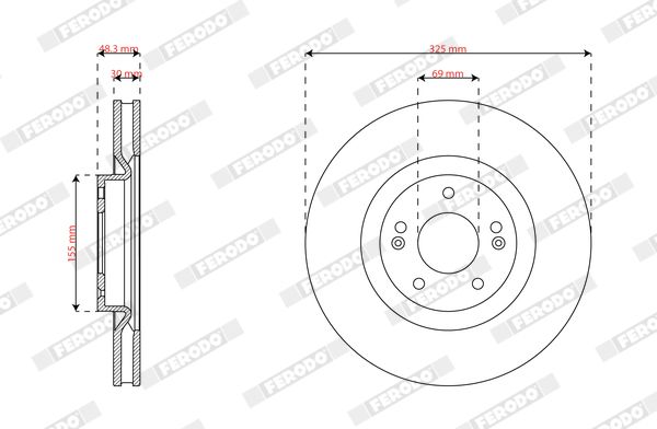 FERODO DDF3242C Brake Disc