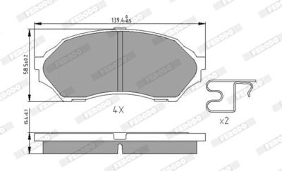 Brake Pad Set, disc brake FERODO FDB1455