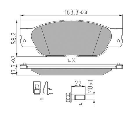 FERODO FDB1485 Brake Pad Set, disc brake