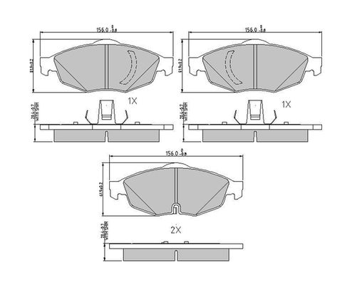 FERODO FDB1550 Brake Pad Set, disc brake