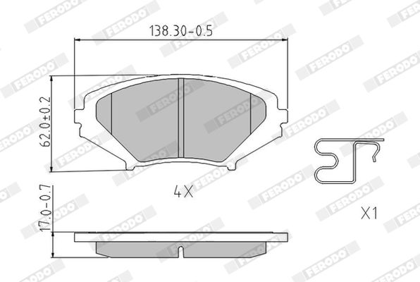 FERODO FDB1758 Brake Pad Set, disc brake