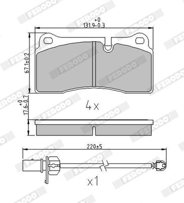Brake Pad Set, disc brake FERODO FDB4195