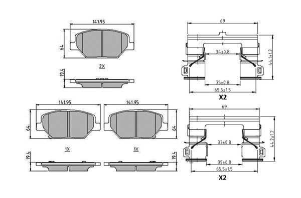 FERODO FDB5214 Brake Pad Set, disc brake