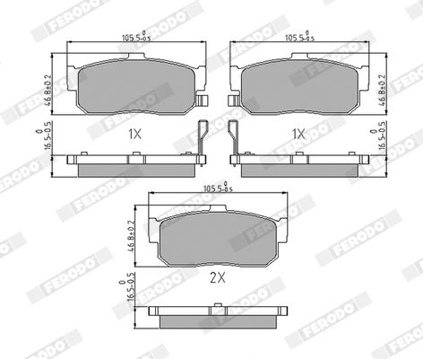 FERODO FDB796 Brake Pad Set, disc brake