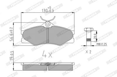 Brake Pad Set, disc brake FERODO FVR517