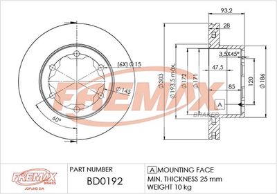 Brake Disc FREMAX BD-0192