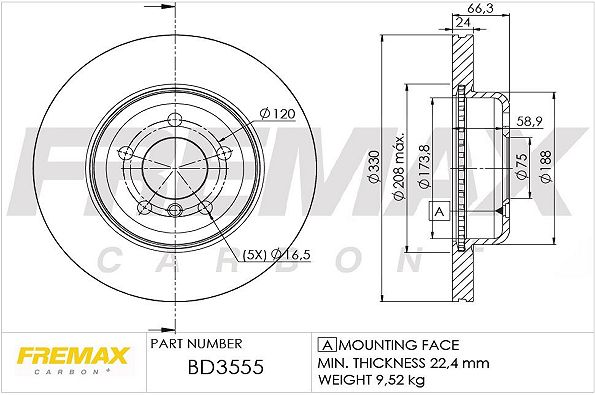 FREMAX BD-3555 Brake Disc