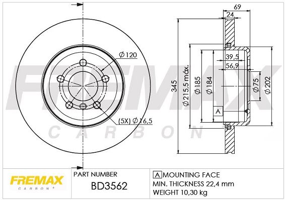 FREMAX BD-3562 Brake Disc