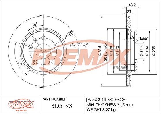 FREMAX BD-5193 Brake Disc