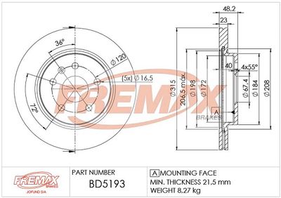 Brake Disc FREMAX BD-5193