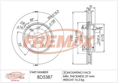 Brake Disc FREMAX BD-5387