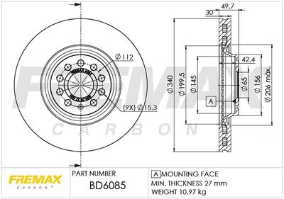 Brake Disc FREMAX BD-6085