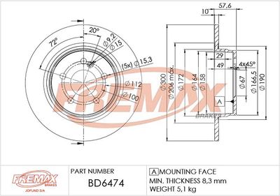 Brake Disc FREMAX BD-6474
