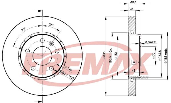 FREMAX BD-6845 Brake Disc