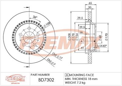 Brake Disc FREMAX BD-7302