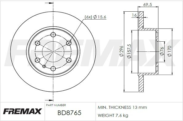 FREMAX BD-8765 Brake Disc