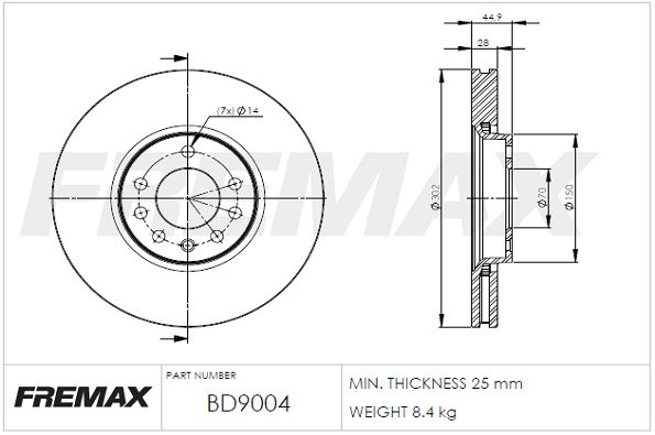 FREMAX BD-9004 Brake Disc