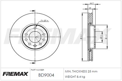 Brake Disc FREMAX BD-9004