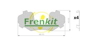 Anti-Squeal Foil, brake pad (back plate) FRENKIT 940025