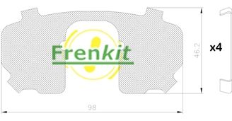 Anti-Squeal Foil, brake pad (back plate) FRENKIT 940074