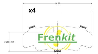 Anti-Squeal Foil, brake pad (back plate) FRENKIT 940336