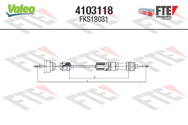 FTE 4103118 Cable Pull, clutch control