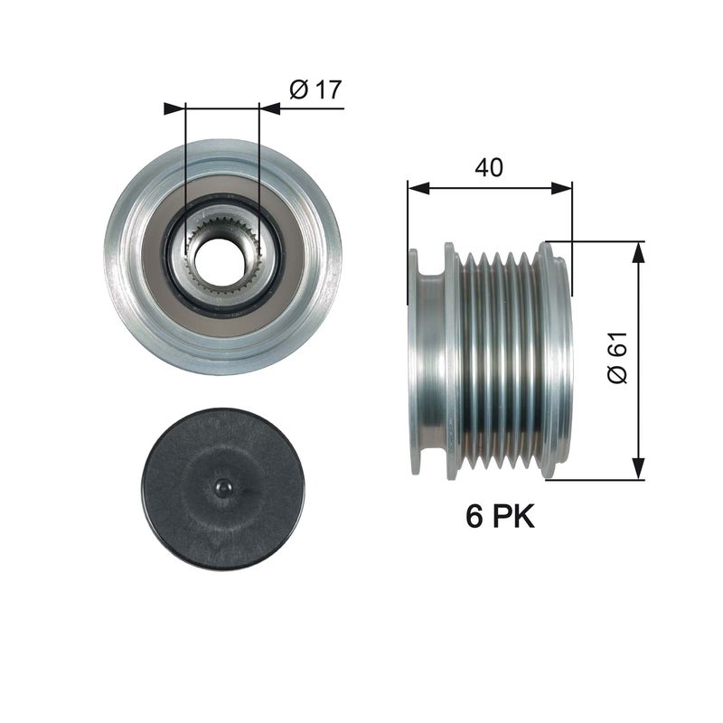 GATES OAP7013 Alternator Freewheel Clutch