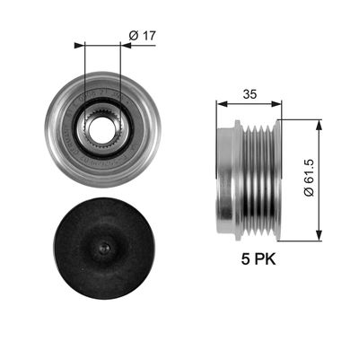 Alternator Freewheel Clutch GATES OAP7033