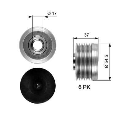 Alternator Freewheel Clutch GATES OAP7034