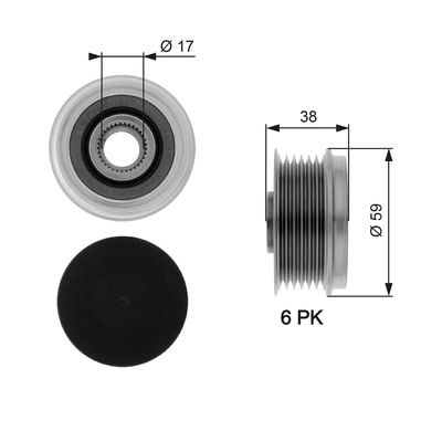 Alternator Freewheel Clutch GATES OAP7039