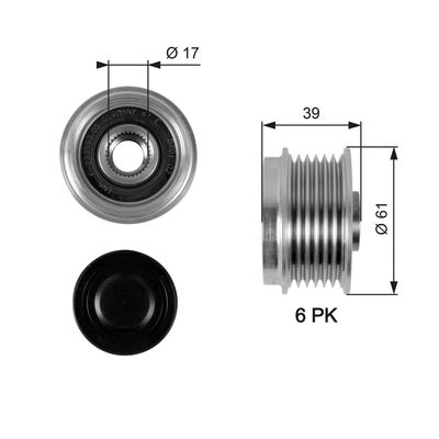 Alternator Freewheel Clutch GATES OAP7042