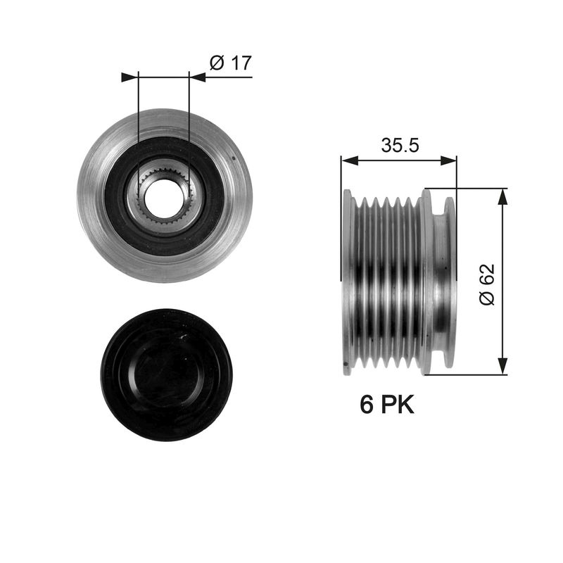 GATES OAP7044 Alternator Freewheel Clutch