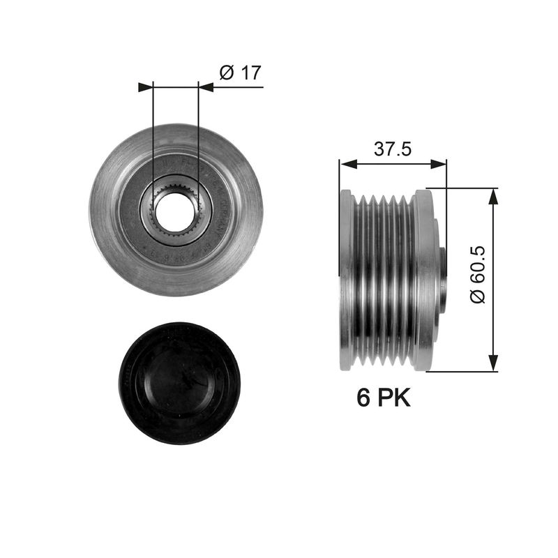 GATES OAP7048 Alternator Freewheel Clutch