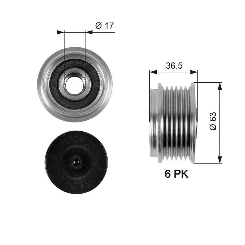 GATES OAP7051 Alternator Freewheel Clutch