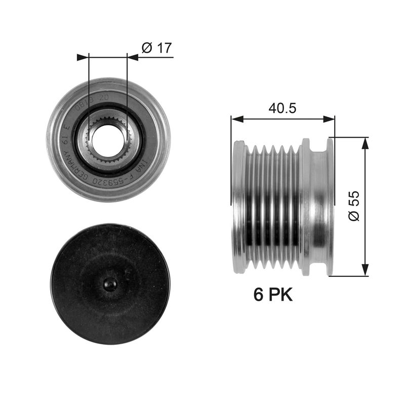 GATES OAP7057 Alternator Freewheel Clutch