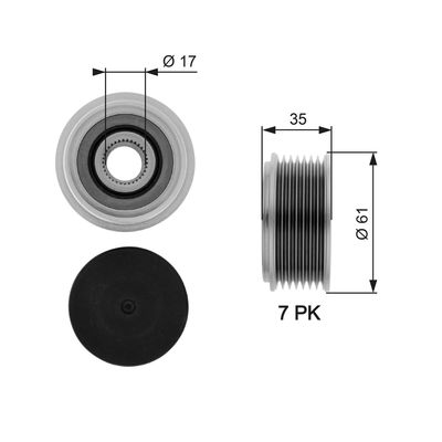 Alternator Freewheel Clutch GATES OAP7070