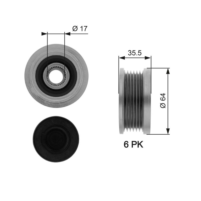 GATES OAP7073 Alternator Freewheel Clutch