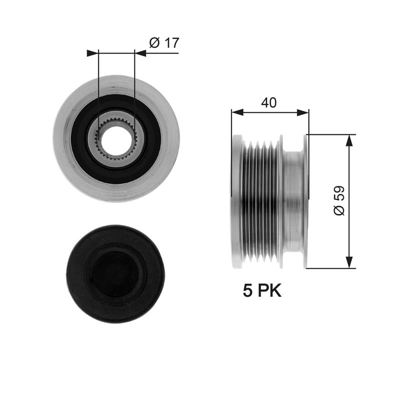GATES OAP7074 Alternator Freewheel Clutch