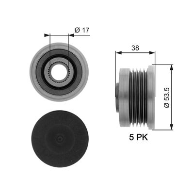 Alternator Freewheel Clutch GATES OAP7082