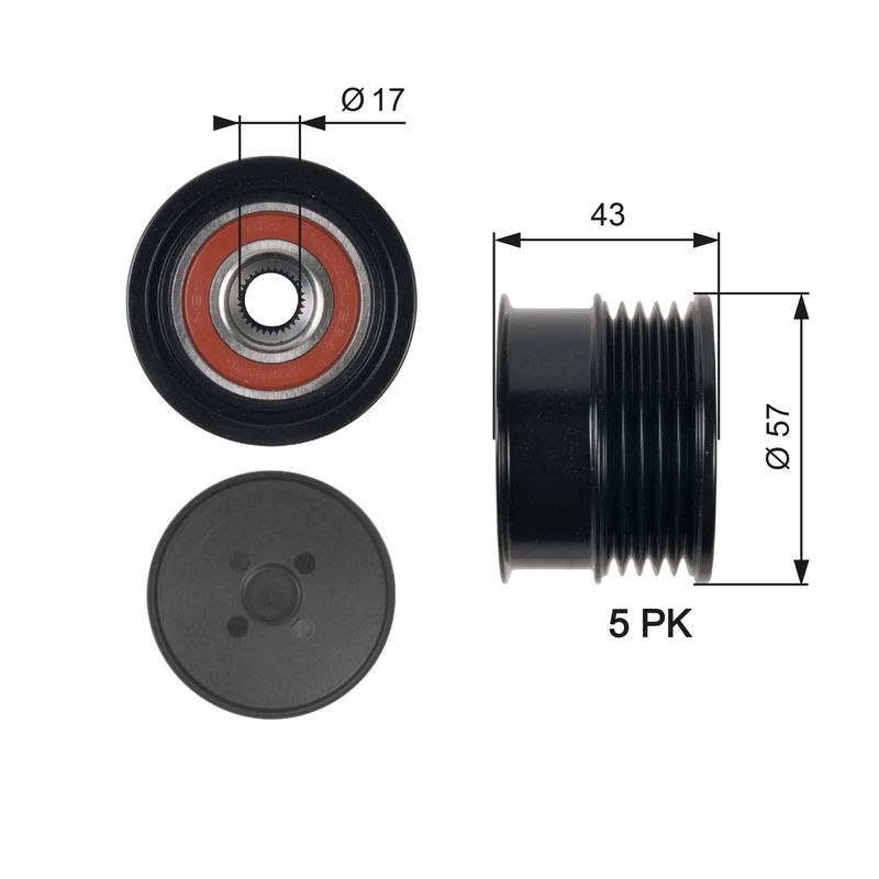 GATES OAP7088 Alternator Freewheel Clutch