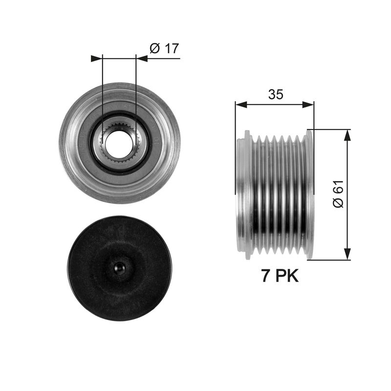 GATES OAP7095 Alternator Freewheel Clutch