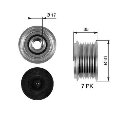 Alternator Freewheel Clutch GATES OAP7095