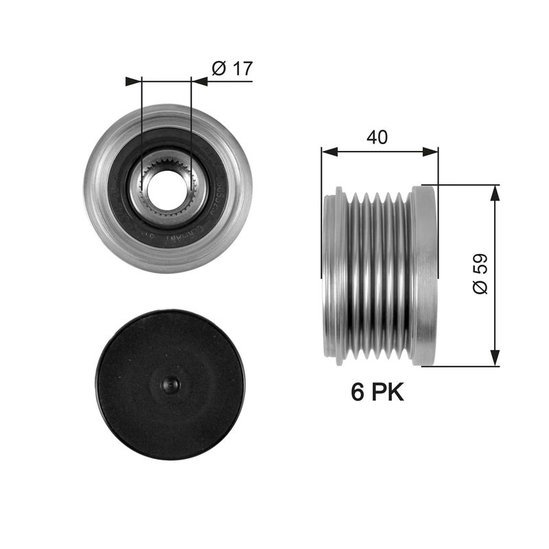 GATES OAP7097 Alternator Freewheel Clutch