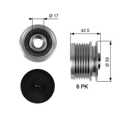 Alternator Freewheel Clutch GATES OAP7106