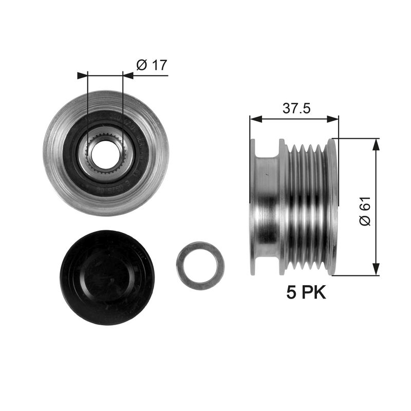 GATES OAP7108 Alternator Freewheel Clutch